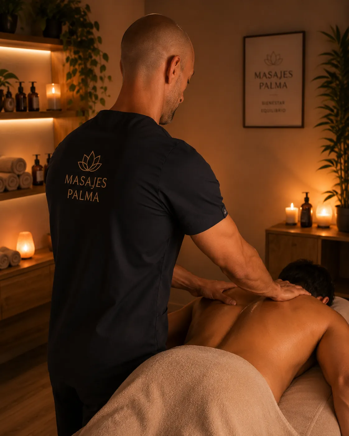 Carlos giving a back massage